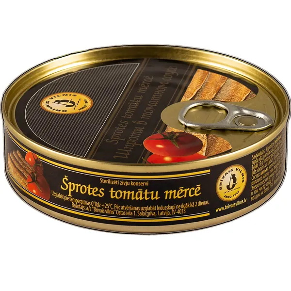 Šprotes tomātu mērcē ar atslēdziņu 160g