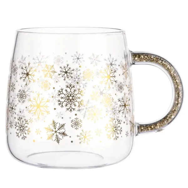 Stikla krūze Altom Design, sniegpārslas dizains, 500 ml AW26
