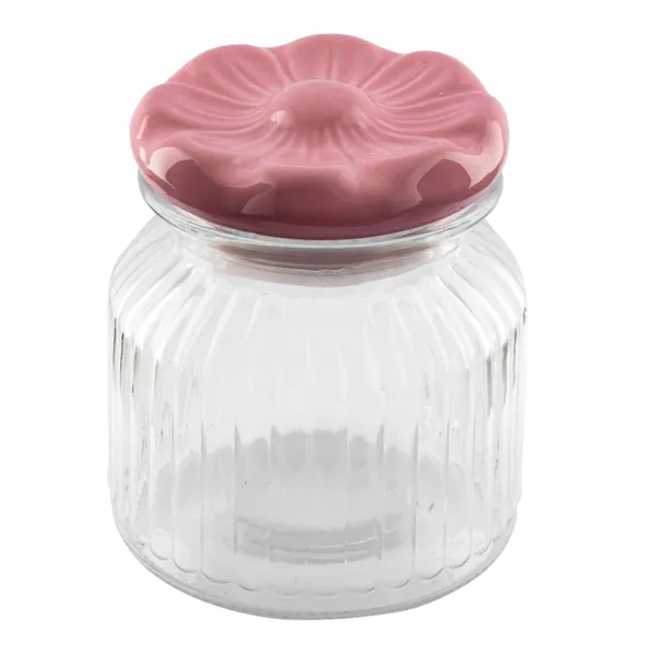 Stikla trauks ar zieda formas keramikas vāku 280ml SS26