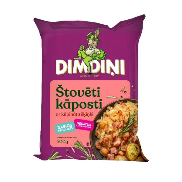 Štovēti kāposti ar kūp. šķiņķi 500g