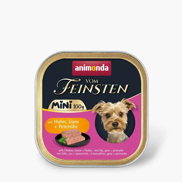 Konservēta suņu barība Animonda Vom Feinsten Mini Adult vista, zoss, pētersīļi 100g