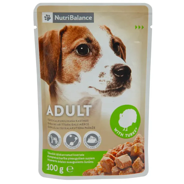 Suņu barība Nutribalance ar tītara gaļu 100g