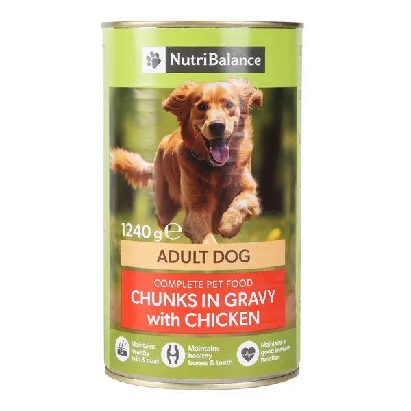 Suņu konservi Grrreat NutriBalance ar vistas gaļu 1,24kg