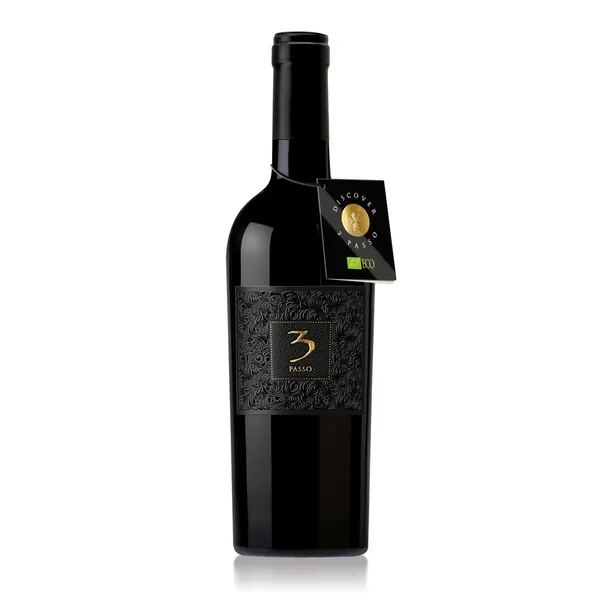 Sarkanvīns 3 Passo Rosso Negroamaro/Primitivo Puglia Organic sausais 14% 0,75l