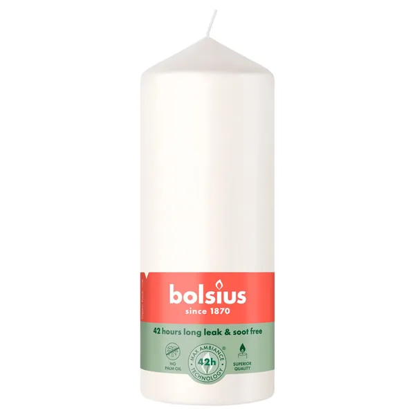 Svece Bolsius cilindriska balta 150/58mm