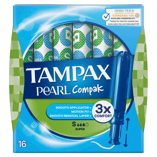 Tamponi TAMPAX Compak Pearl, Super, 16 gab.
