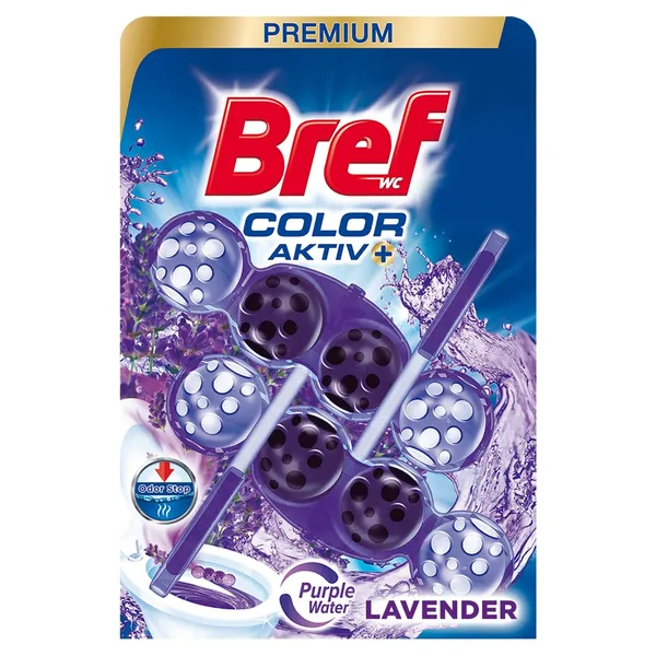 Tualetes bloks Bref Purple Aktiv Lavander 2x50g