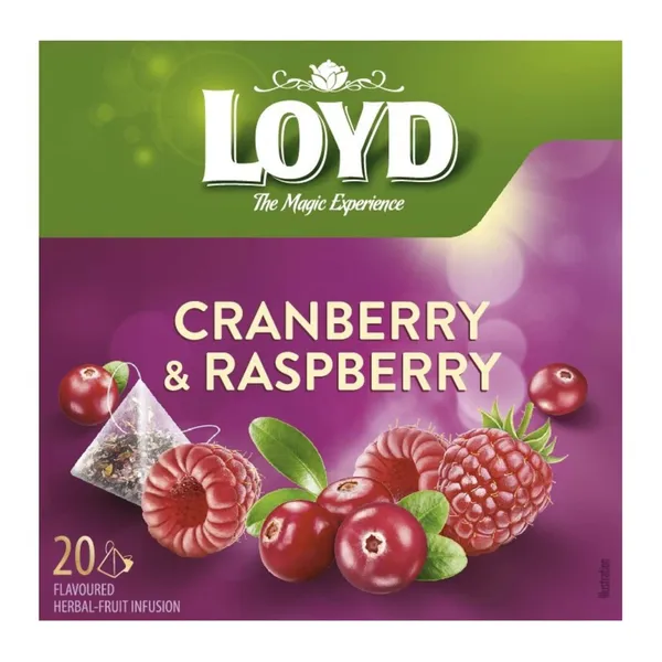 Tēja Loyd augļu dzērveņu-aveņu 40g