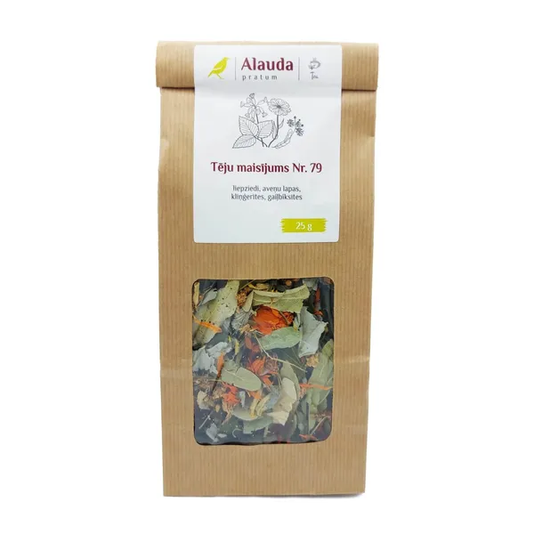 Tēja pļavas ziedu, liepziedu, aveņu lapu, kliņģerīšu, gaiļbikšu 25g