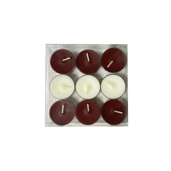 Tējas sveces LV karoga krāsās 9gb. kastītē