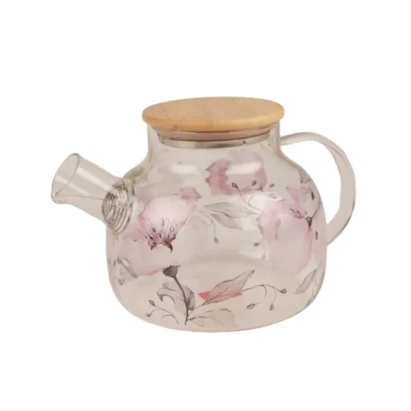 Tējkanna LaVario Odrija stikla ar bambusa vāku 1L ES26