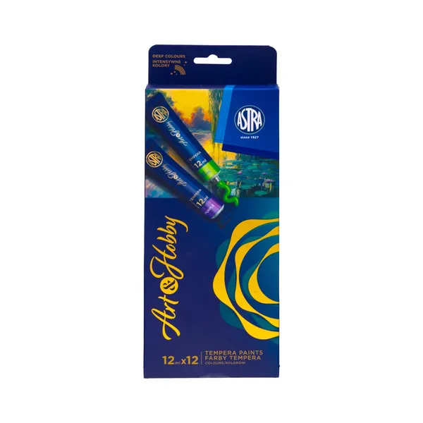 Temperas krāsas Astra Art&Hobby 12 krāsas x 12 ml BS26