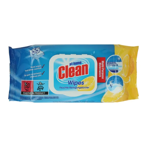 Tīrīšanas salvetes At Home Clean Multi Lemon 55gab.