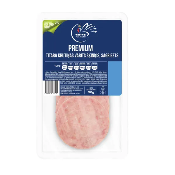 Tītara krūtiņas šķiņķis Arvi vārīts 90g