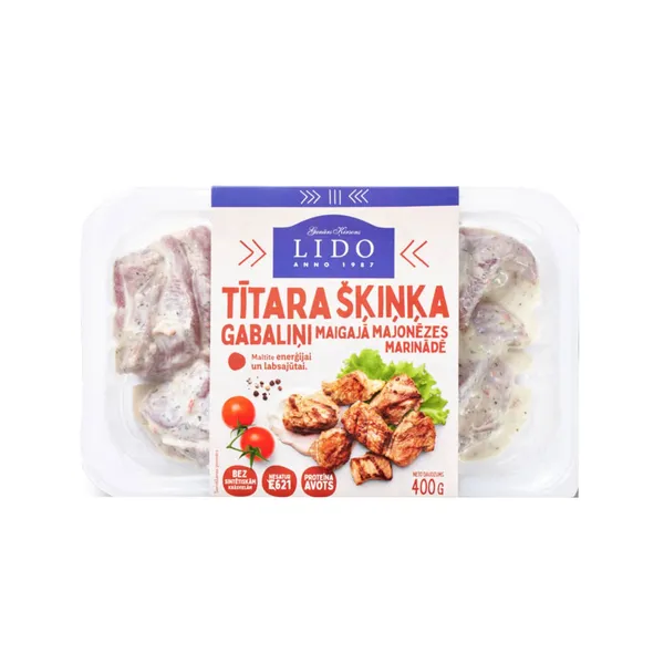 Tītara šķiņķa gabaliņi maigajā marinādē LIDO 400g