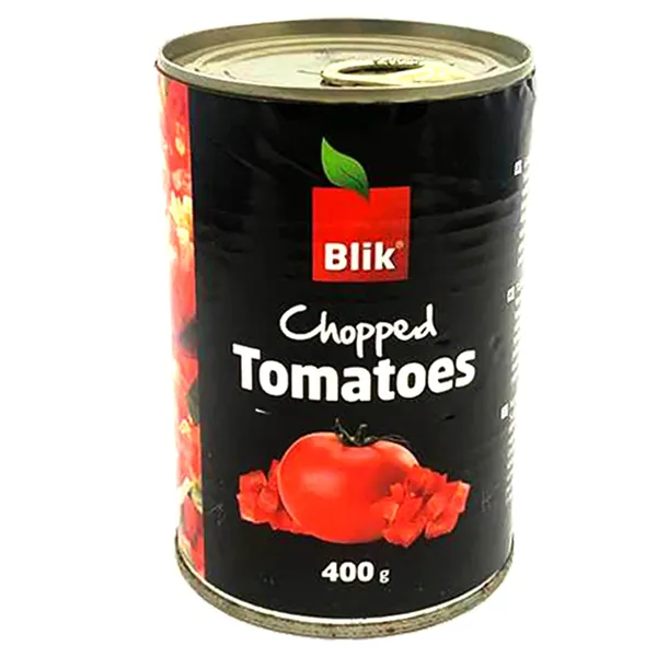 Tomāti savā sulā mizoti 400g (240g), Blik