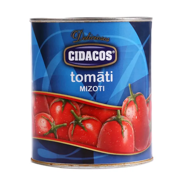Tomāti Cidacos savā sulā, mizoti 800g/480g