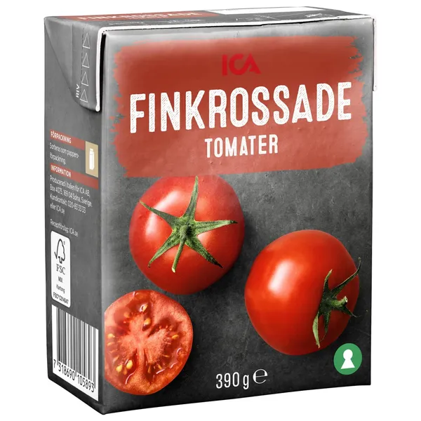 Tomāti ICA smalki smalcināti 390g