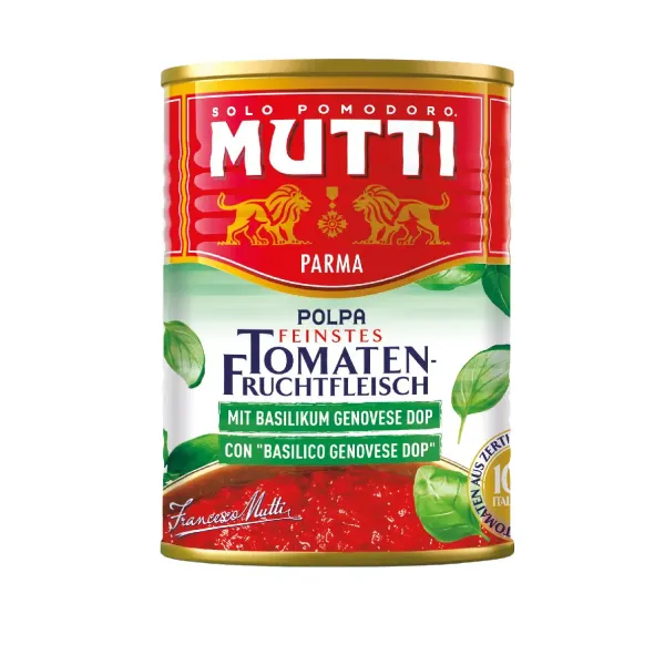 Tomāti, sasmalcināti MUTTI ar baziliku, 400g