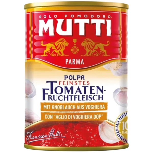 Tomāti Mutti sasmalcināti ar ķiplokiem 400g