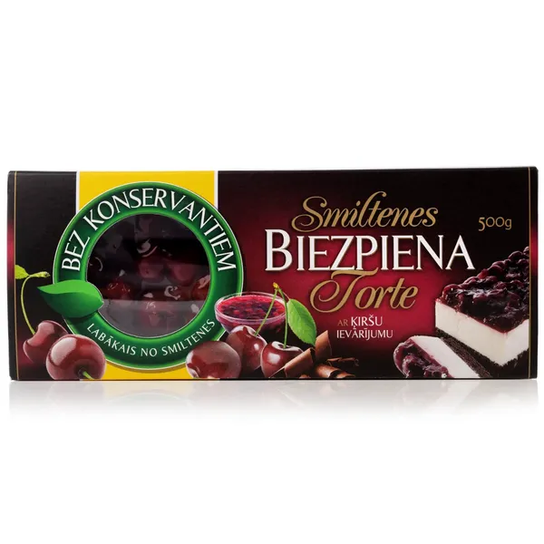 Torte biezpiena ar ķiršiem SMILTENE 500g