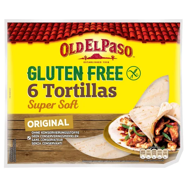 Tortilijas plāksnes Old El Paso bezglutēna 216g