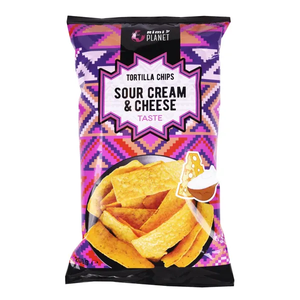 Tortiljas čipsi Rimi Planet ar krējuma un siera garšu 200g