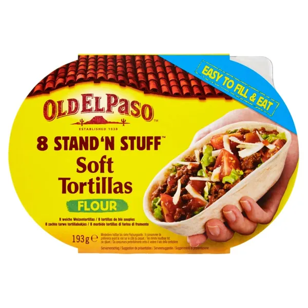 Tortillas laivas Old El Paso kviešu, mīkstās 193g