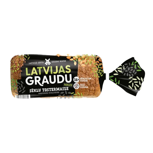 Tostermaize Latvijas Graudu Maize sēklu 450g