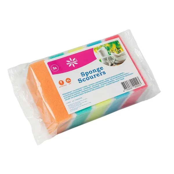 Trauku mazgāšanas sūklis Mclean neskrāpējošs 5gab