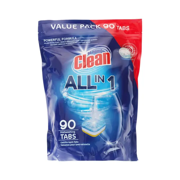 Trauku mazgājamās mašīnas tabletes At home Clean All in 1 90gab.