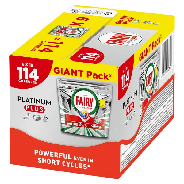 Trauku mazgāšanas kapsulas Fairy Platinum+ Lemon 114gab.