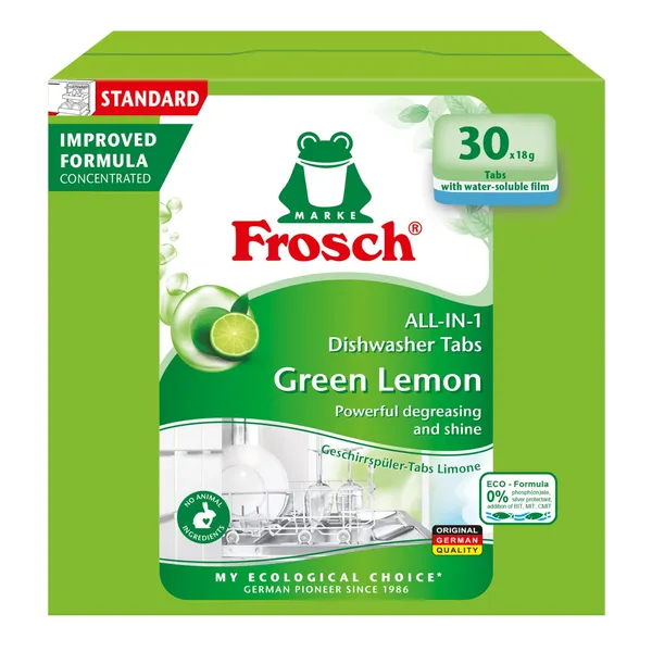 Trauku mazgāšanas tabletes Frosch All in 1 ar laimu 30gab.