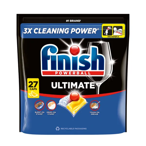 Trauku mazgāšanas tabletes Finish Ultimate Lemon 27gab.