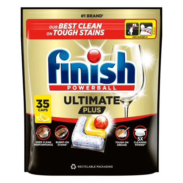 Trauku mazgāšanas tabletes Finish Ultimate Plus 1 Lemon 35gab.