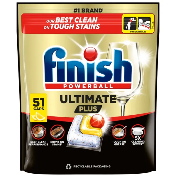 Trauku mazgāšanas tabletes Finish Ultimate Plus 1 Lemon 51gab.