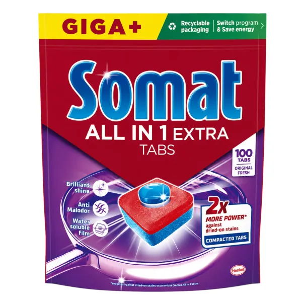 Trauku mazgāšanas tabletes SOMAT All in 1 Extra 100gab.