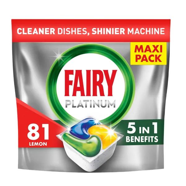 Trauku mazgāšanas kapsulas Fairy Platinum Lemon 81gab.