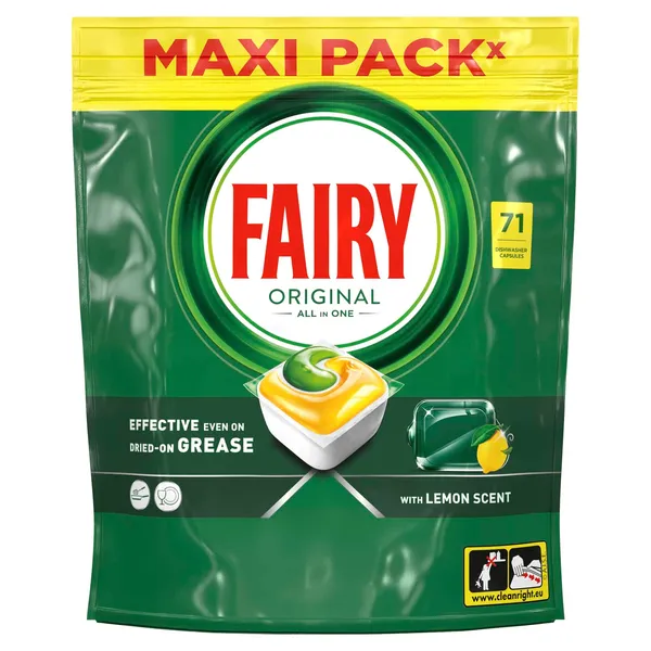 Trauku mazgāšanas kapsulas Fairy All in One Lemon 71gab.