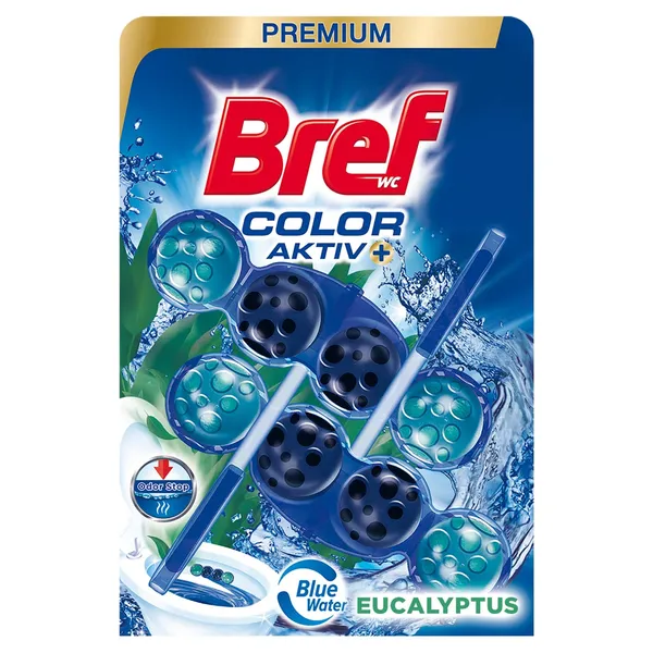 Tualetes bloks Bref Blue Aktiv Eucaliptus 2x50g