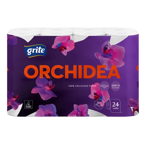 Tualetes papīrs Grite Orchidea 24 ruļļi 3 slāņi