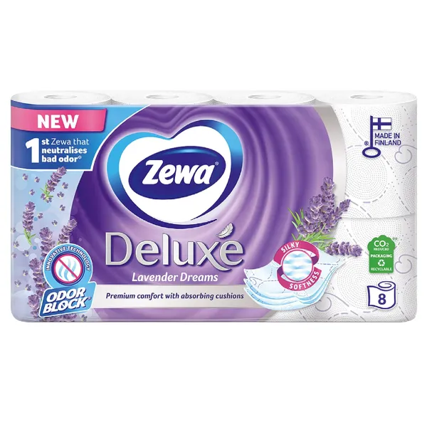 Tualetes papīrs Zewa Deluxe Lavender 3slāņi, 8ruļļi