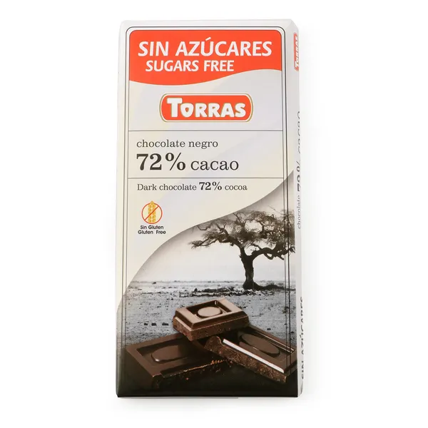 Tumšā šokolāde Torras ar saldinātāju 75g