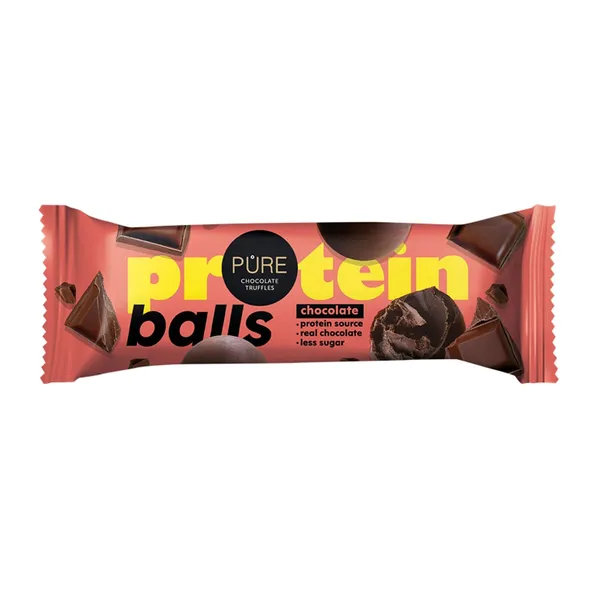 Tumšās šokolādes trifeles Pure Chocolate ar proteīna šokolādes krēma pildījumu 40g