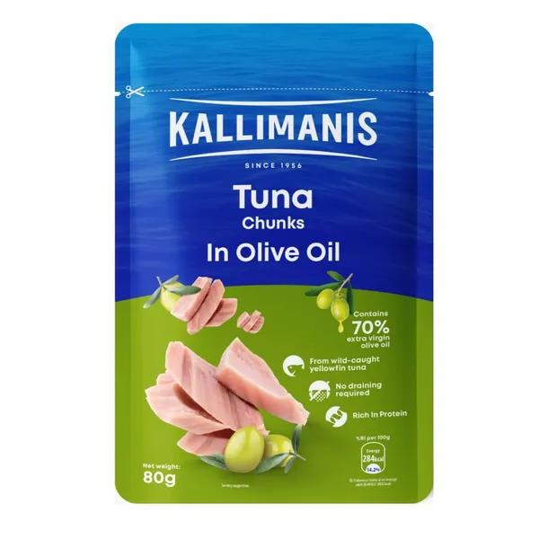 Tunča gabaliņi Kallimanis olīveļļā 80g