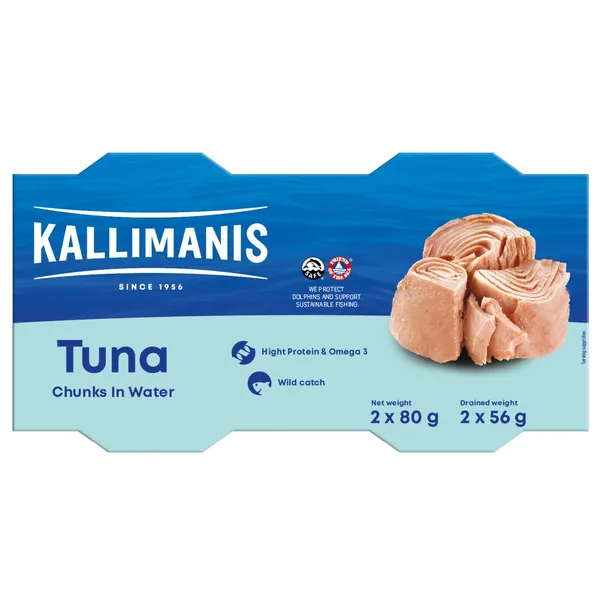 Tunča gabaliņi Kallimanis savā sulā 2x80g/70g