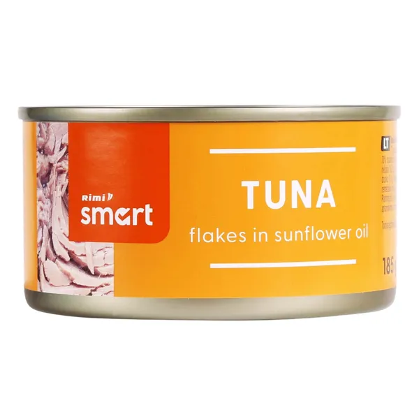 Tunzivs Rimi Smart sasmalcināts saulespuķu eļļā 185g/130g