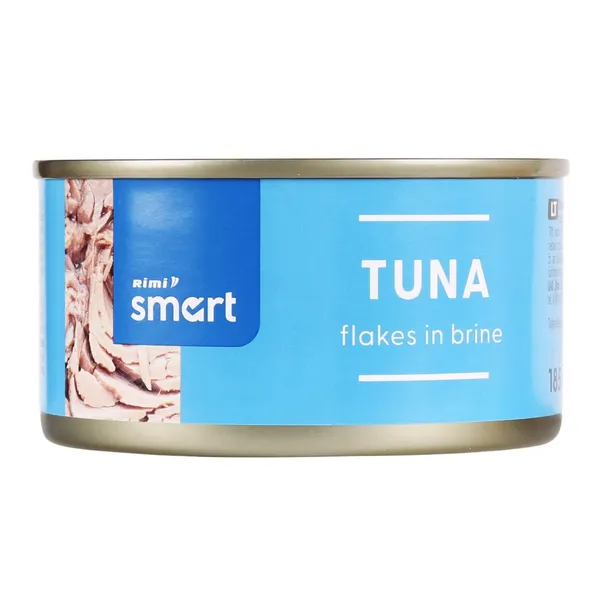 Sasmalcināta tunzivs sālījumā Rimi Smart 185g/130g