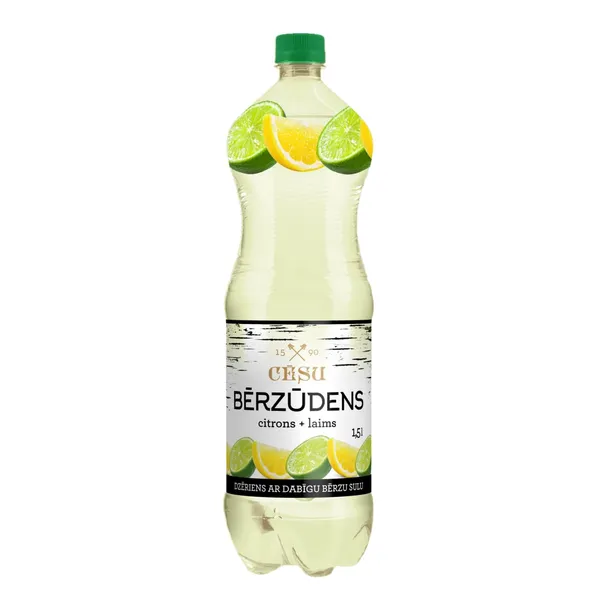 Ūdens Cēsu Bērzūdens ar citronu un laima garšu 1,5l