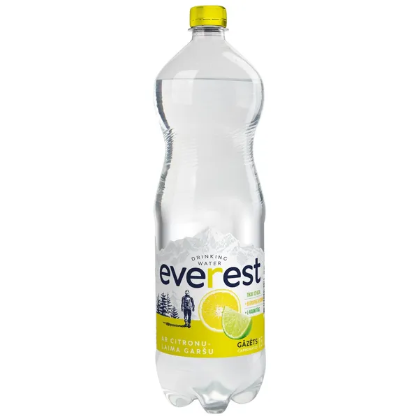 Ūdens Everest gāzēts, ar citronu un laima garšu 1,5l
